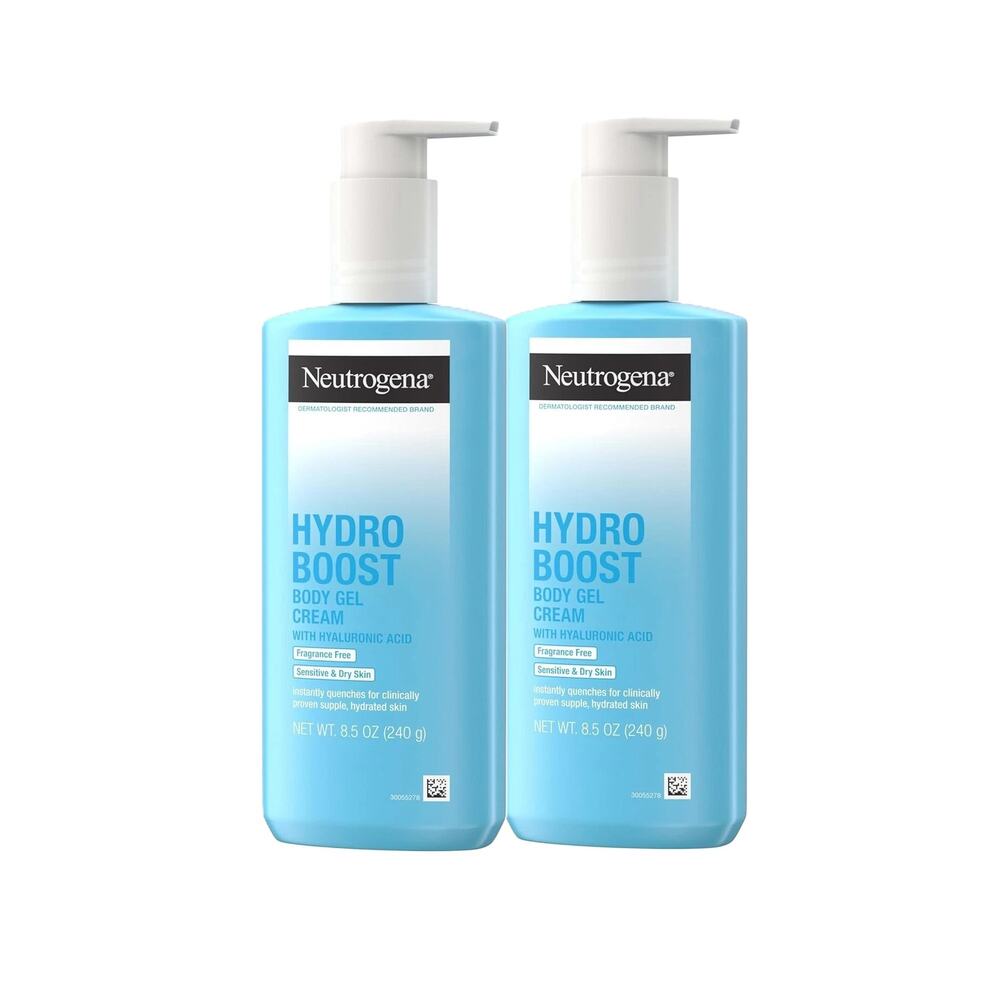 New 2 Pack Neutrogena Hydro Boost Body Gel Cream Hyaluronic Acid 8.5 oz each